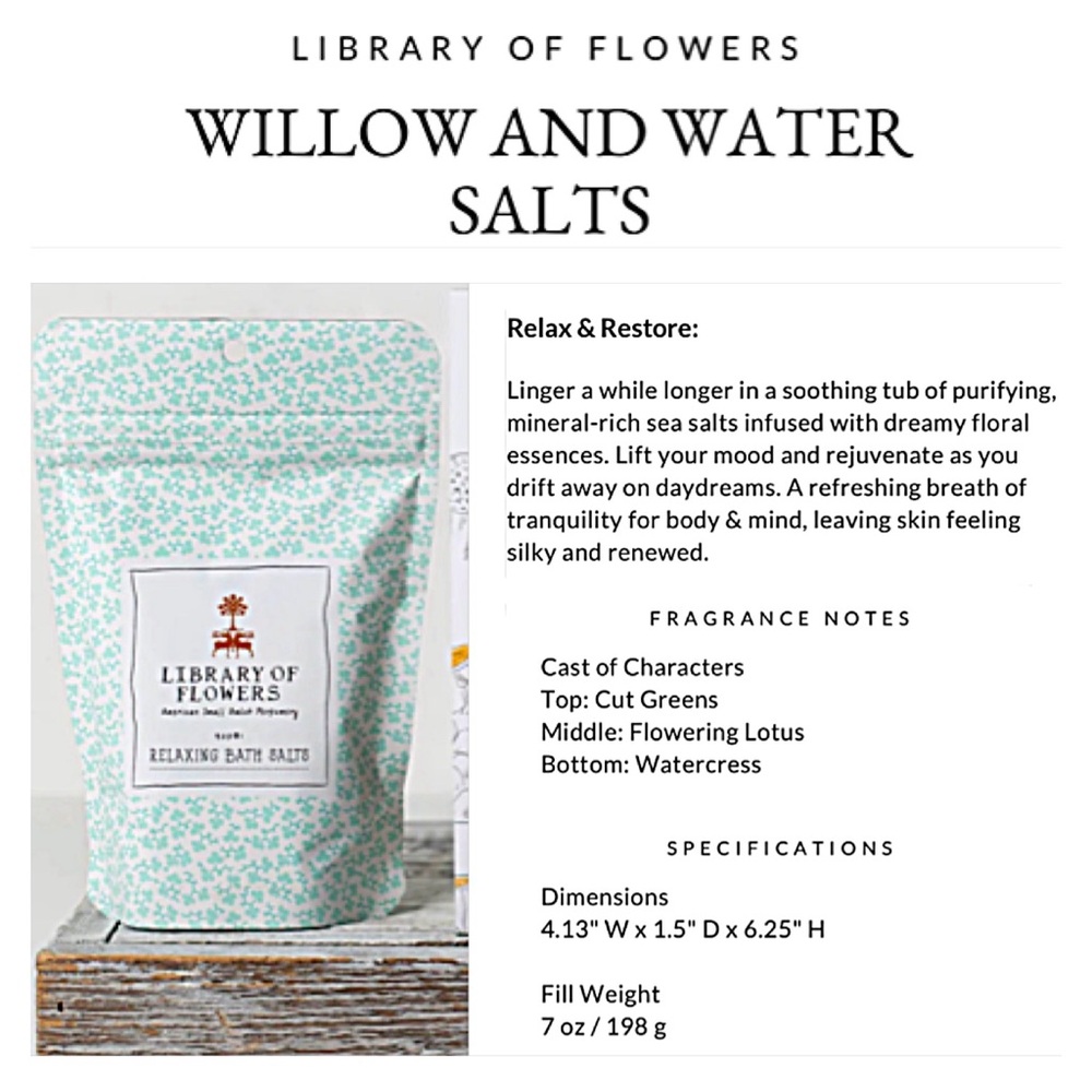 WILLOW and WATER Library of Flowers MARGOT ELENA; Bath Salts & Travel Handcreme - Picture 10 of 10